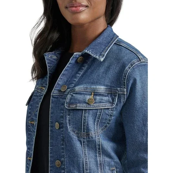 Women’s Legendary Rider Denim Jacket Long Sleeves With Front Pockets Standout - Picture 3 of 4